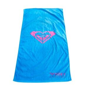 Vintage Roxy Towel Beach Bath Roxy Parfum Blue Pink Heart Girls Women Surfing